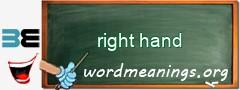 WordMeaning blackboard for right hand